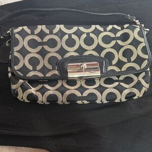 Coach Black and Cream Patterned Women's Bag